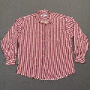 Yves Saint Laurent Menswear YSL Button Shirt Men Large Red White Stripe Designer
